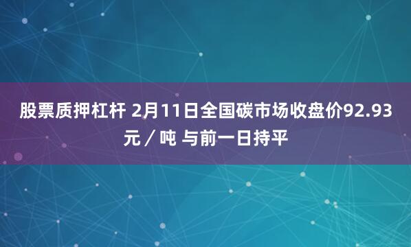 股票质押杠杆 2月11日全国碳市场收盘价92.93元／吨 与前一日持平