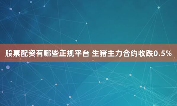 股票配资有哪些正规平台 生猪主力合约收跌0.5%