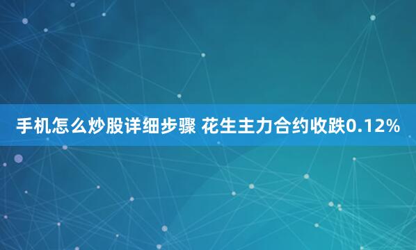 手机怎么炒股详细步骤 花生主力合约收跌0.12%